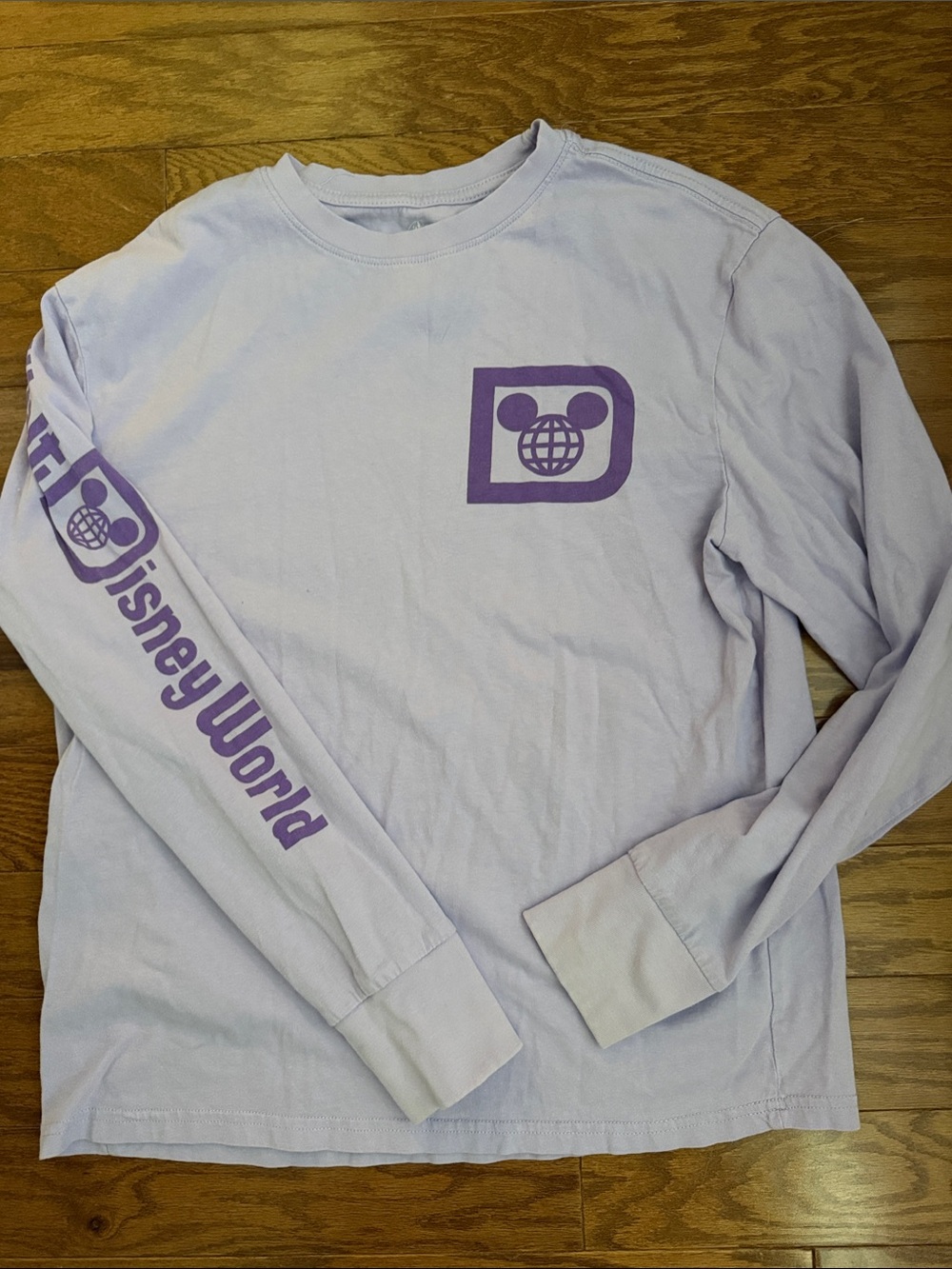 Disney Lavender Long Sleeve Shirt with Purple Logo